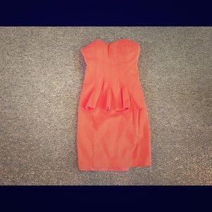 Deep orange Bebe dress.